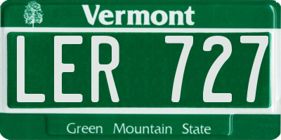 VT license plate LER727