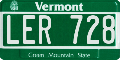 VT license plate LER728