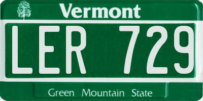 VT license plate LER729