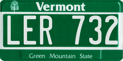 VT license plate LER732