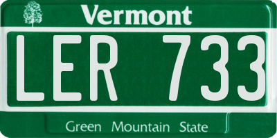 VT license plate LER733