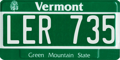 VT license plate LER735