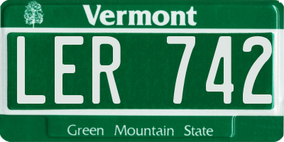 VT license plate LER742