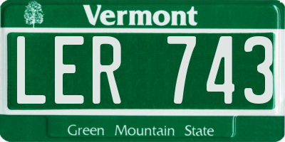 VT license plate LER743