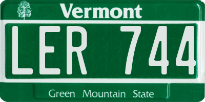 VT license plate LER744
