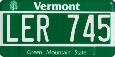 VT license plate LER745