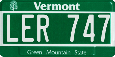 VT license plate LER747