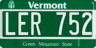 VT license plate LER752