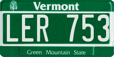 VT license plate LER753