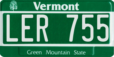 VT license plate LER755