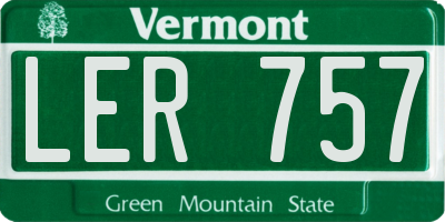 VT license plate LER757