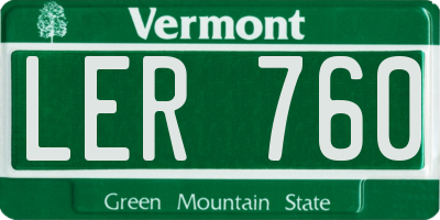 VT license plate LER760