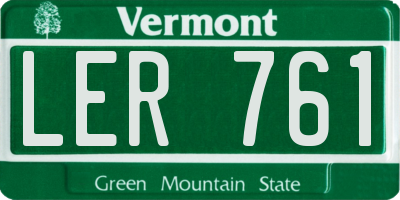 VT license plate LER761
