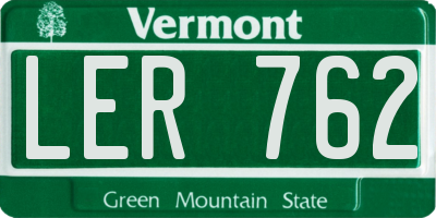 VT license plate LER762