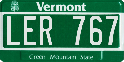 VT license plate LER767
