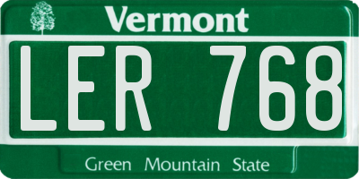 VT license plate LER768