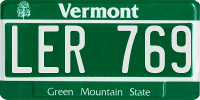 VT license plate LER769
