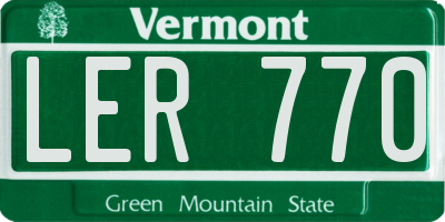 VT license plate LER770