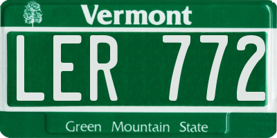 VT license plate LER772