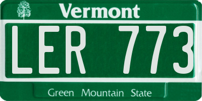 VT license plate LER773