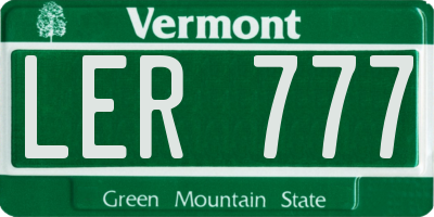 VT license plate LER777