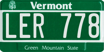 VT license plate LER778