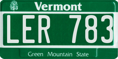 VT license plate LER783