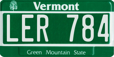 VT license plate LER784
