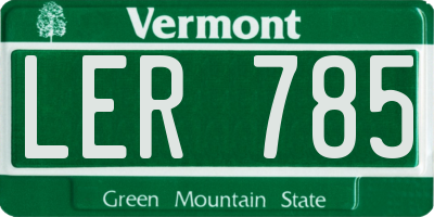 VT license plate LER785