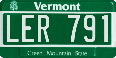 VT license plate LER791