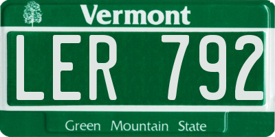 VT license plate LER792