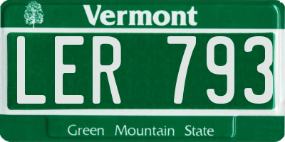 VT license plate LER793