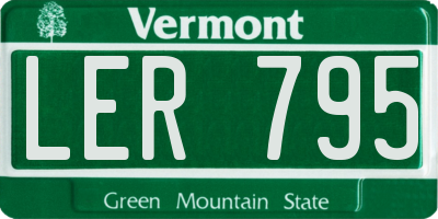 VT license plate LER795
