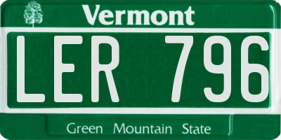 VT license plate LER796