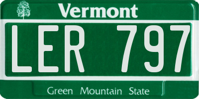 VT license plate LER797