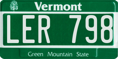VT license plate LER798