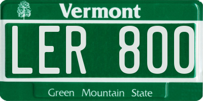 VT license plate LER800