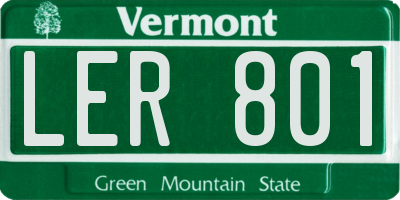 VT license plate LER801