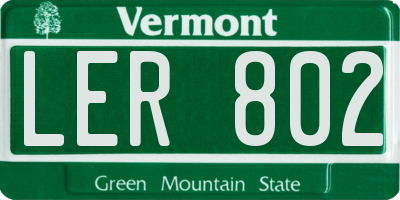 VT license plate LER802
