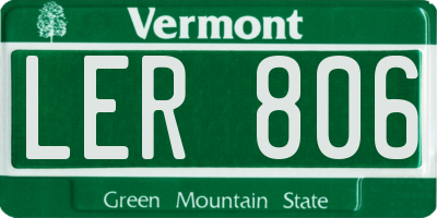 VT license plate LER806