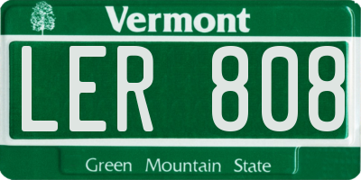VT license plate LER808