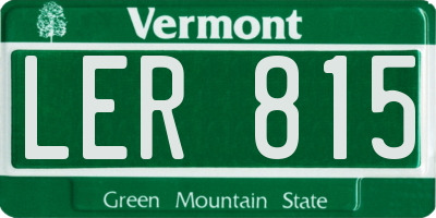 VT license plate LER815