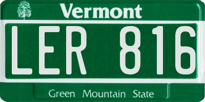 VT license plate LER816