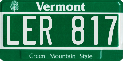 VT license plate LER817