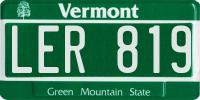 VT license plate LER819