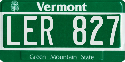 VT license plate LER827