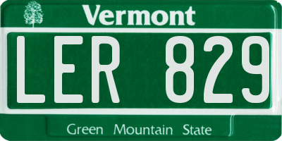 VT license plate LER829