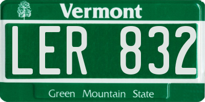 VT license plate LER832
