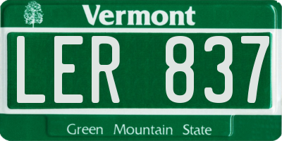 VT license plate LER837