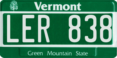 VT license plate LER838